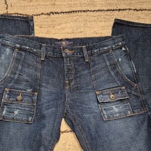 Lucky Brand Pork Chop Ankle Distressed Blue Jeans Size 12/ 31